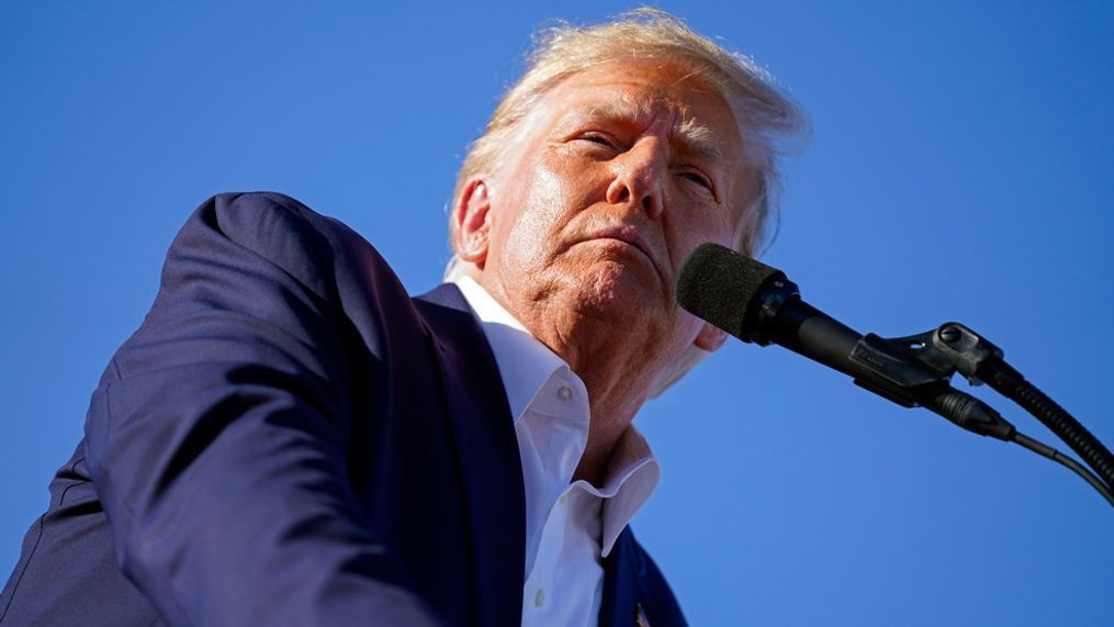 FILE - Former President Donald Trump speaks at a campaign rally at Waco Regional Airport, Saturday, March 25, 2023, in Waco, Texas. (AP Photo/Evan Vucci)