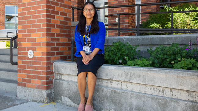 Community health worker Yu Yu Htwe is part of a five-person team helping refugee patients in Missoula, Montana, navigate the health care system. (Erica Zurek for KFF Health News)